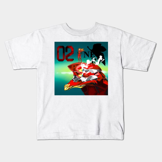 EV 02 Asuka Kids T-Shirt by LalART Shop